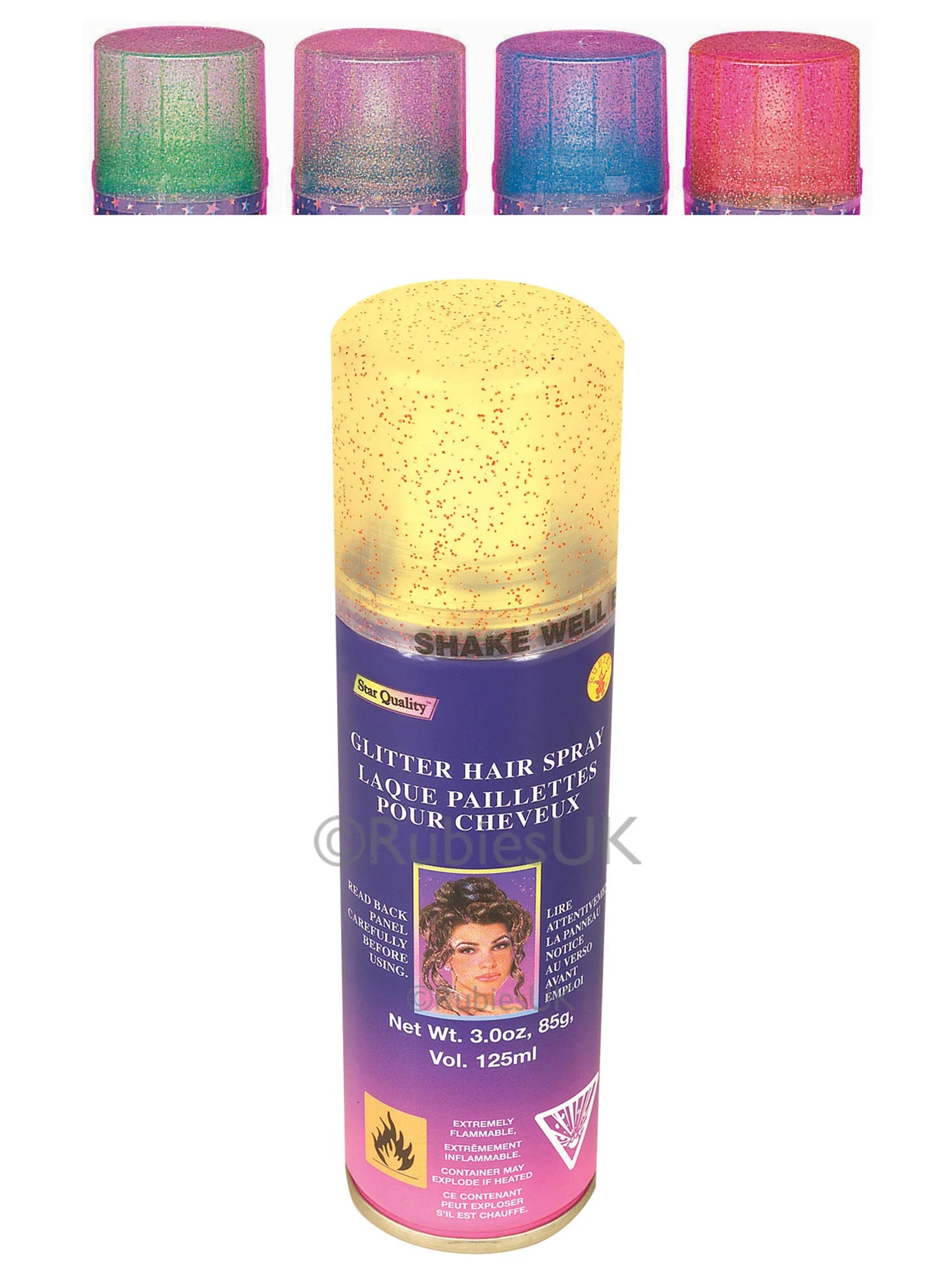 Rubies Rainbow Glitter Hairspray 85