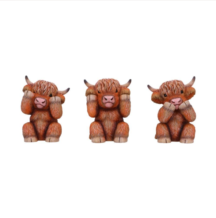 Nemesis Now Three Wise Highland Cows 9.6cm