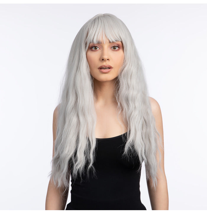 Stylex Party Long Silver Elsa Wig with Fringe