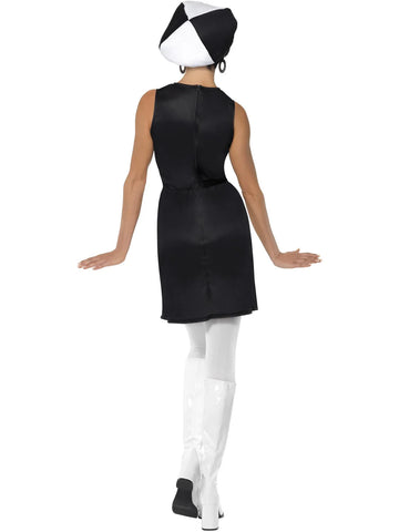 60s Party Girl Costume, Black & White by Smiffys