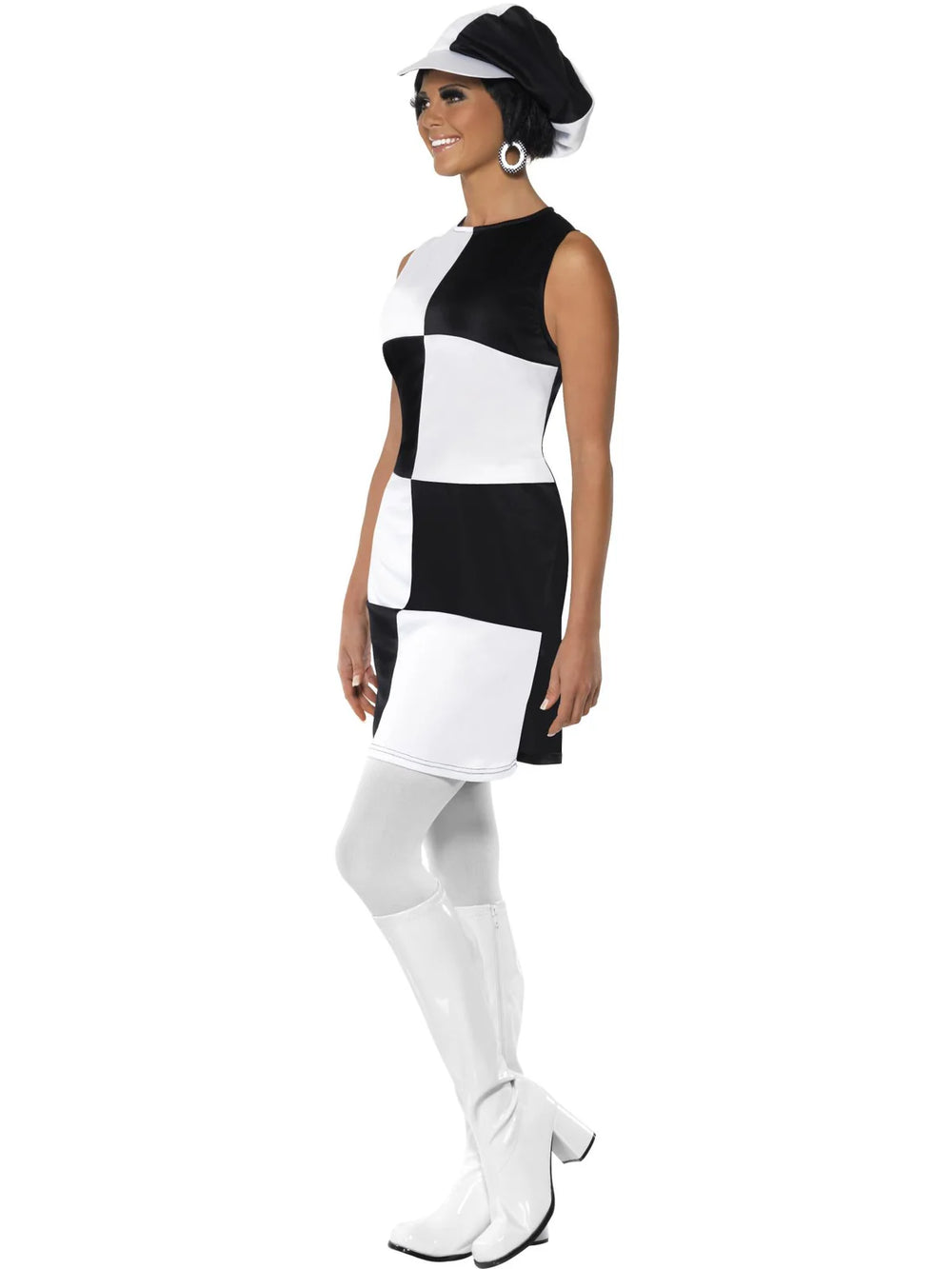 60s Party Girl Costume, Black & White by Smiffys