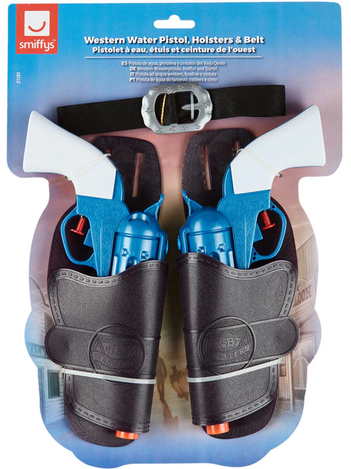 Blue Western Water Pistol with Belt & Holder by Smiffys