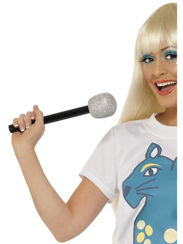 Silver  Microphone By Smiffys