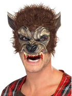 Werewolf Half Face Latex Mask, Brown