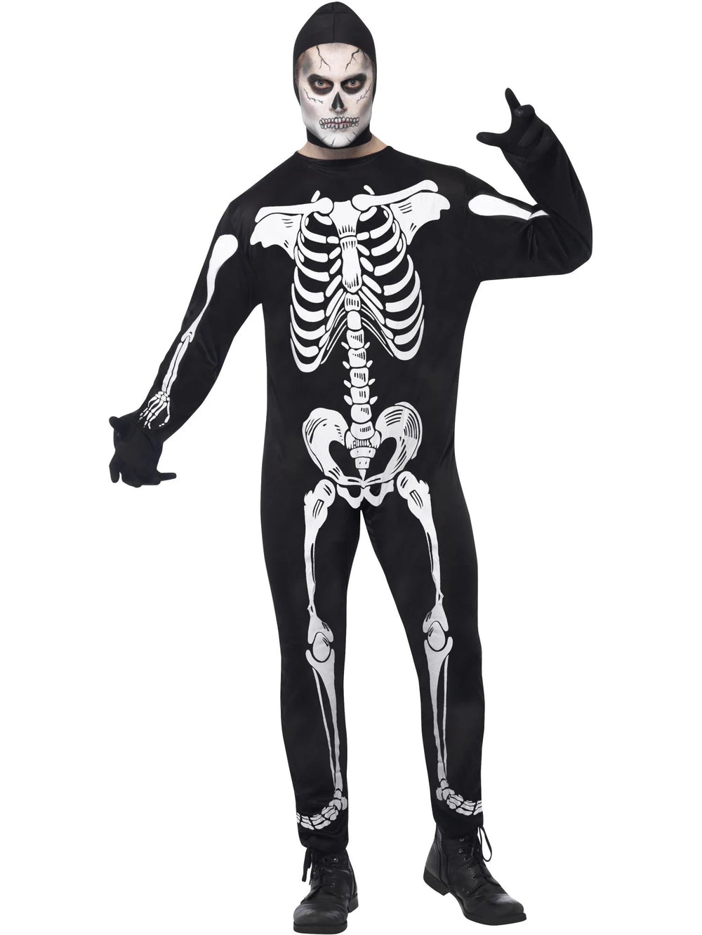 Skeleton JumpSuite Costume, Black By Rubies