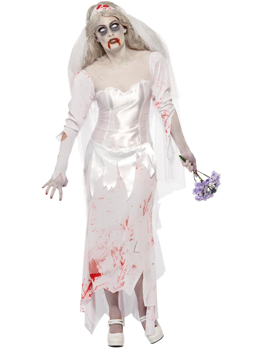 Till Death Do Us Part Zombie Bride Costume, White