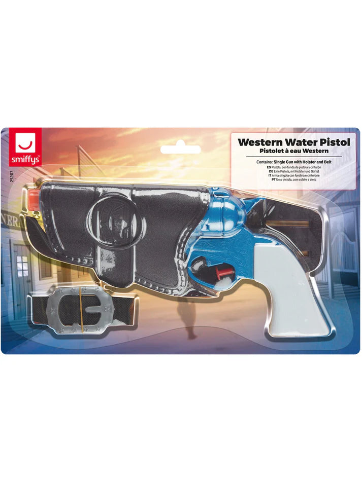Blue Western Water Pistol with Belt & Holder by Smiffys