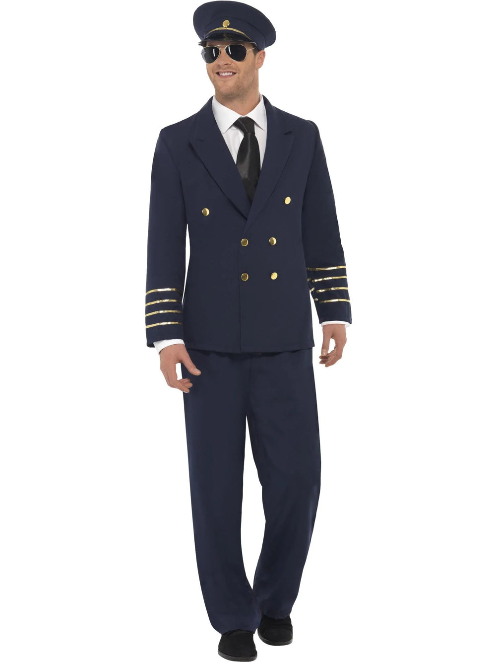 Pilot Costume, Navy Blue  Smiffys