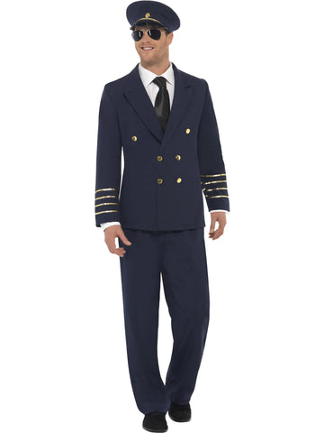 Pilot Costume, Navy Blue  Smiffys
