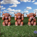 Nemesis Now Three Wise Highland Cows 9.6cm