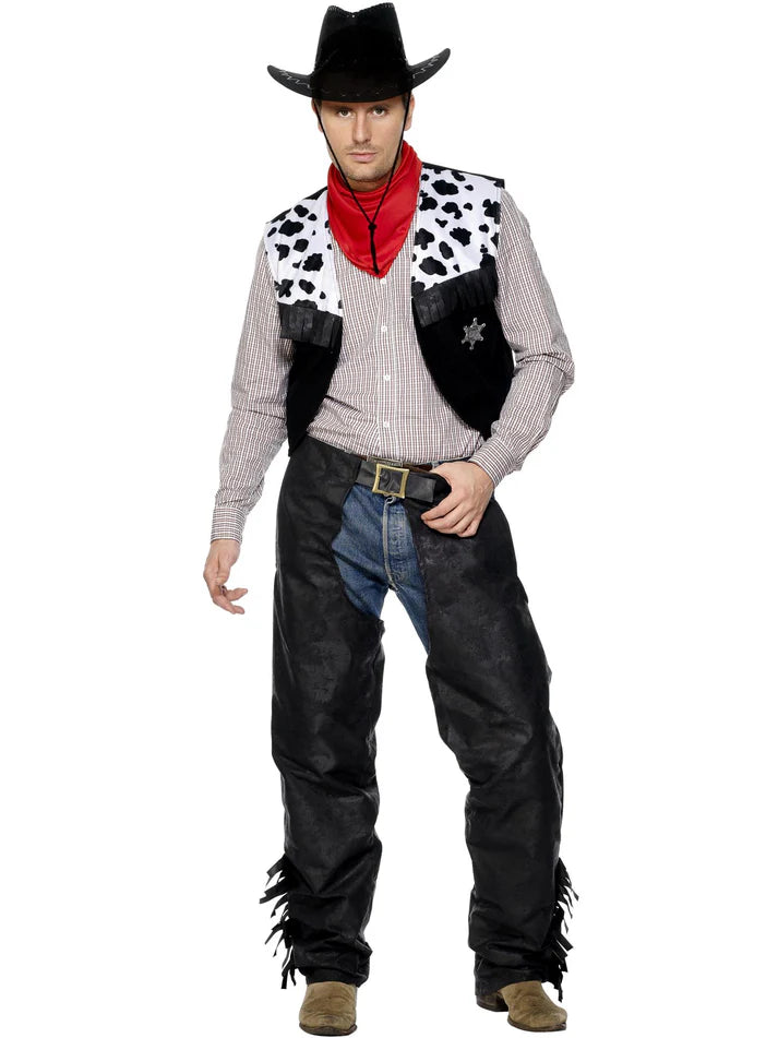 Smiffys Cowboy Costume, Black Large