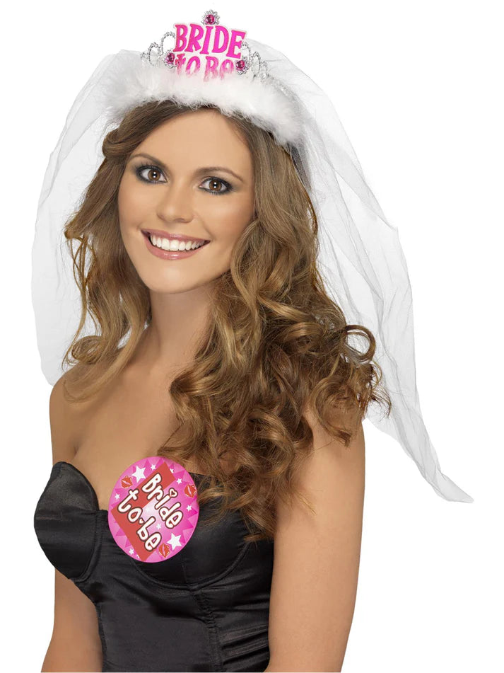 Bride to Be Tiara with Veil by Smiffys