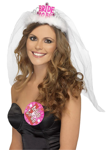 Bride to Be Tiara with Veil by Smiffys