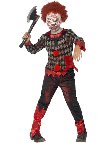 Deluxe Zombie Clown Costume, Red & Green By Rubies