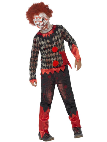 Deluxe Zombie Clown Costume, Red & Green By Rubies