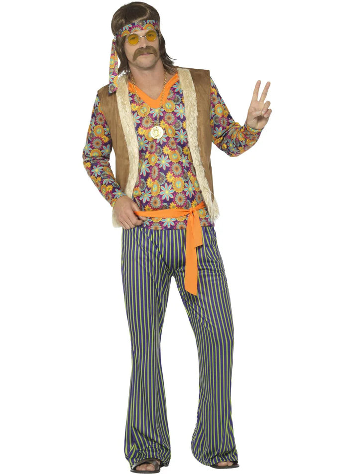 Smiffys 60s Singer Costume, Male, Multi-Coloured Medium