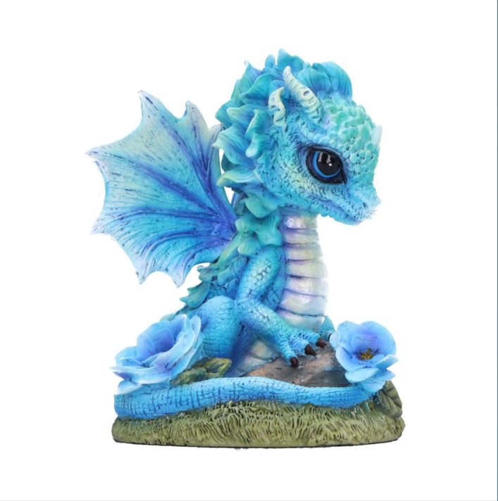 Nemesis Now Blue Poppy Flower Dragon 11cm