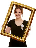 Inflatable Picture Frame, Gold by Smiffys