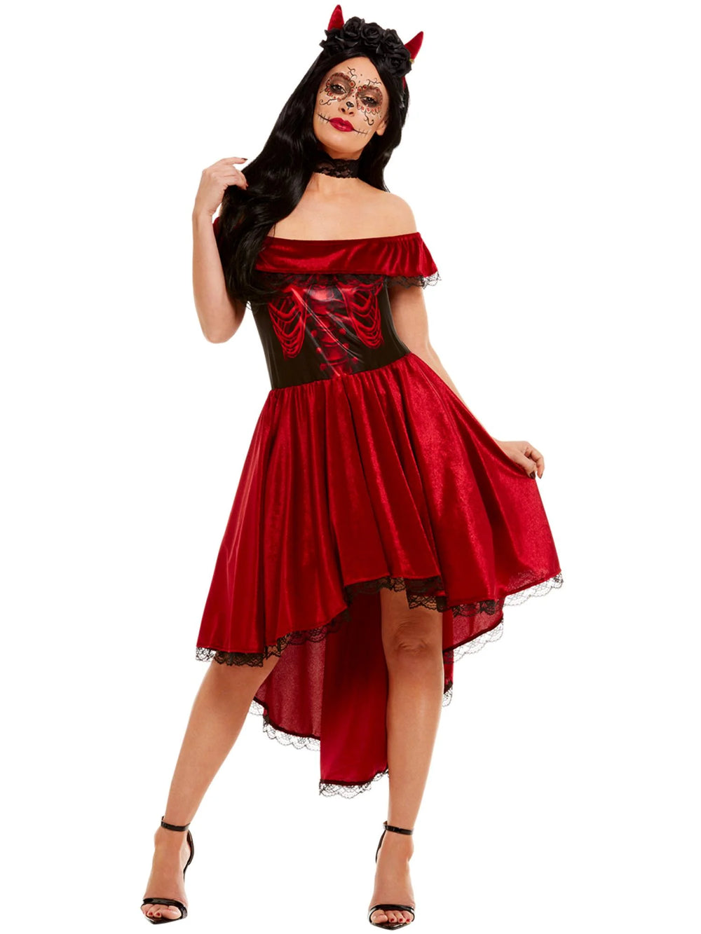 Day Of The Dead Devil Costume, Red By Rubies