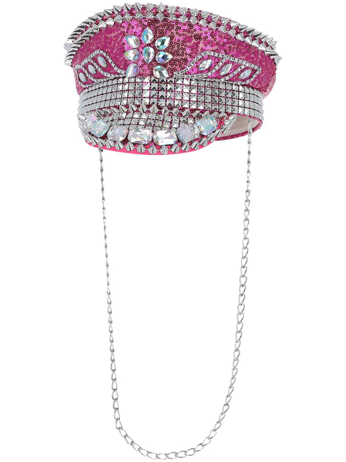 Fever Deluxe Sequin Studded Captains Hat by Smiffys