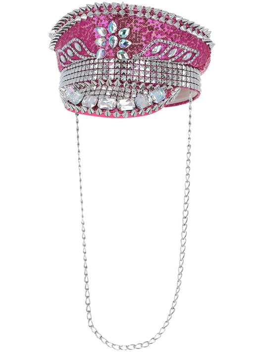 Fever Deluxe Sequin Studded Captains Hat by Smiffys