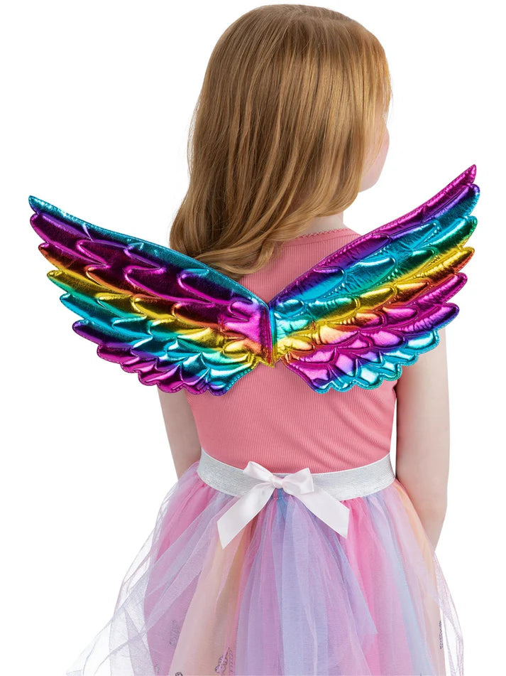 Rainbow Metallic Unicorn Wings by Smiffys