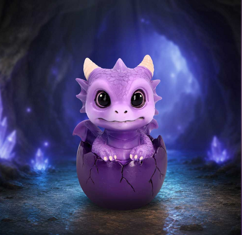 Shellbound Cute Purple Baby Dragon Figurine 8.6cm