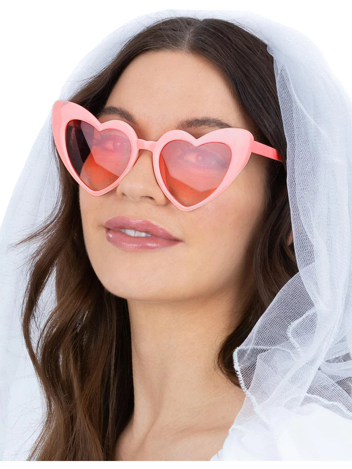 Pink Heart Hen Party Specs by Smiffys
