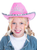 Girls Pink Tiara Cowboy Hat by Smiffys