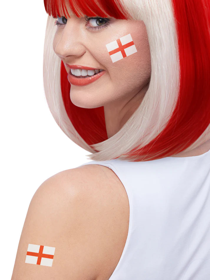 England Tattoo Transfers Make-Up FX, 6Pack by Smiffys