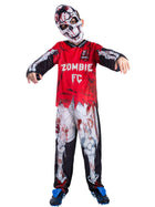 Zombie FC Footballer Skeleton Costume, Red