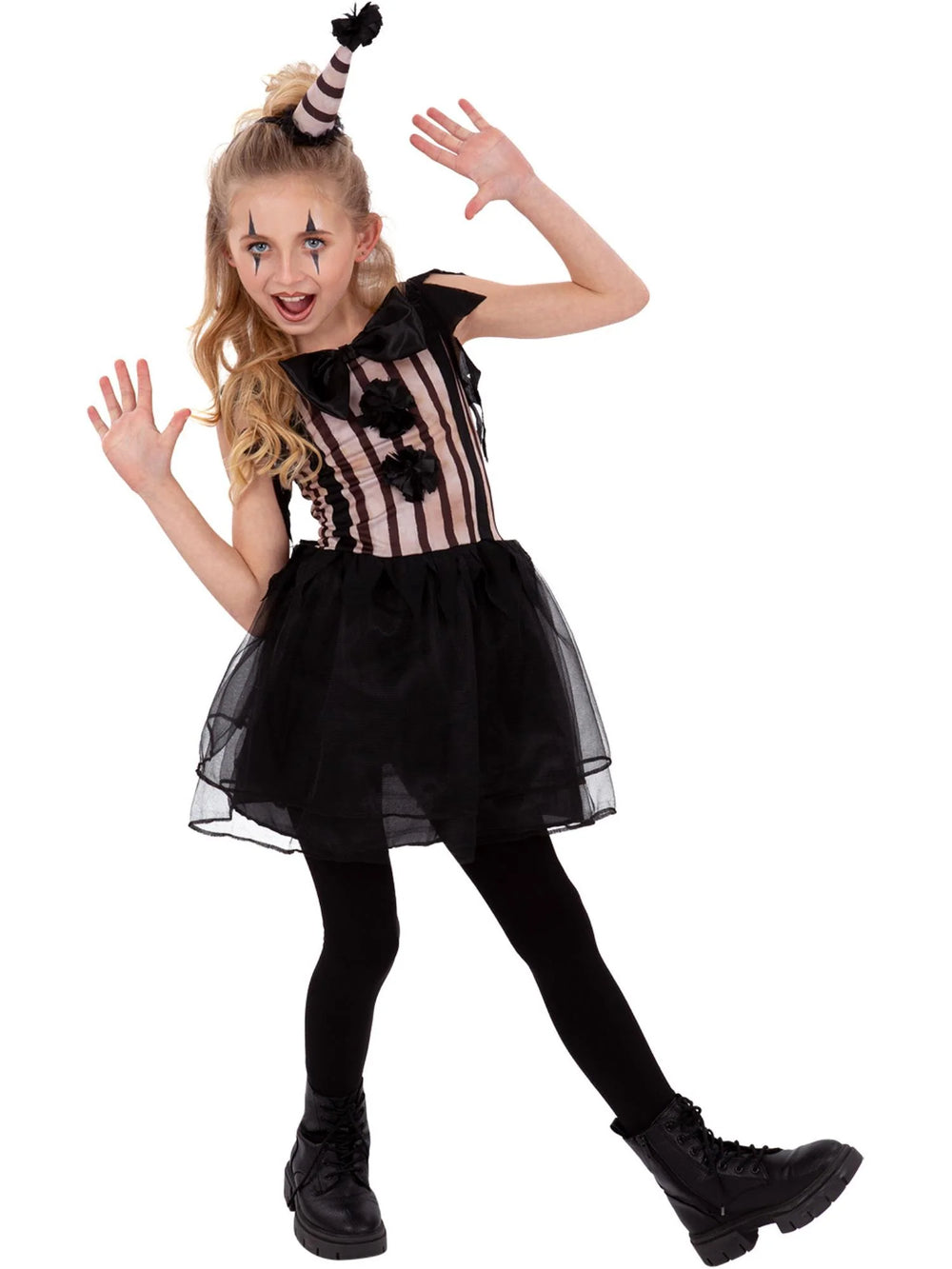 Dark Vintage Clown Costume, Girls By Rubies