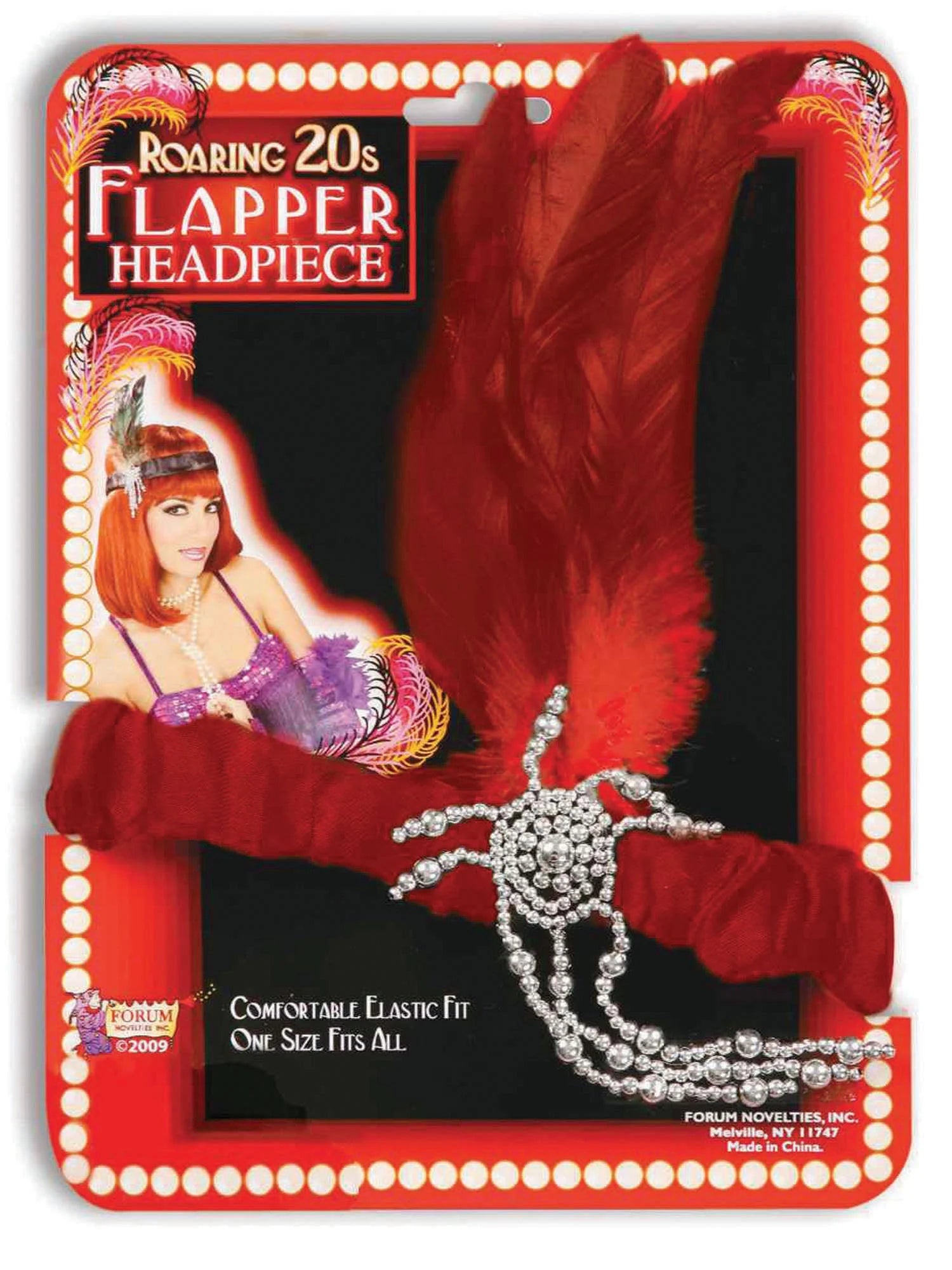 Rubies Flapper Headband Red And Black