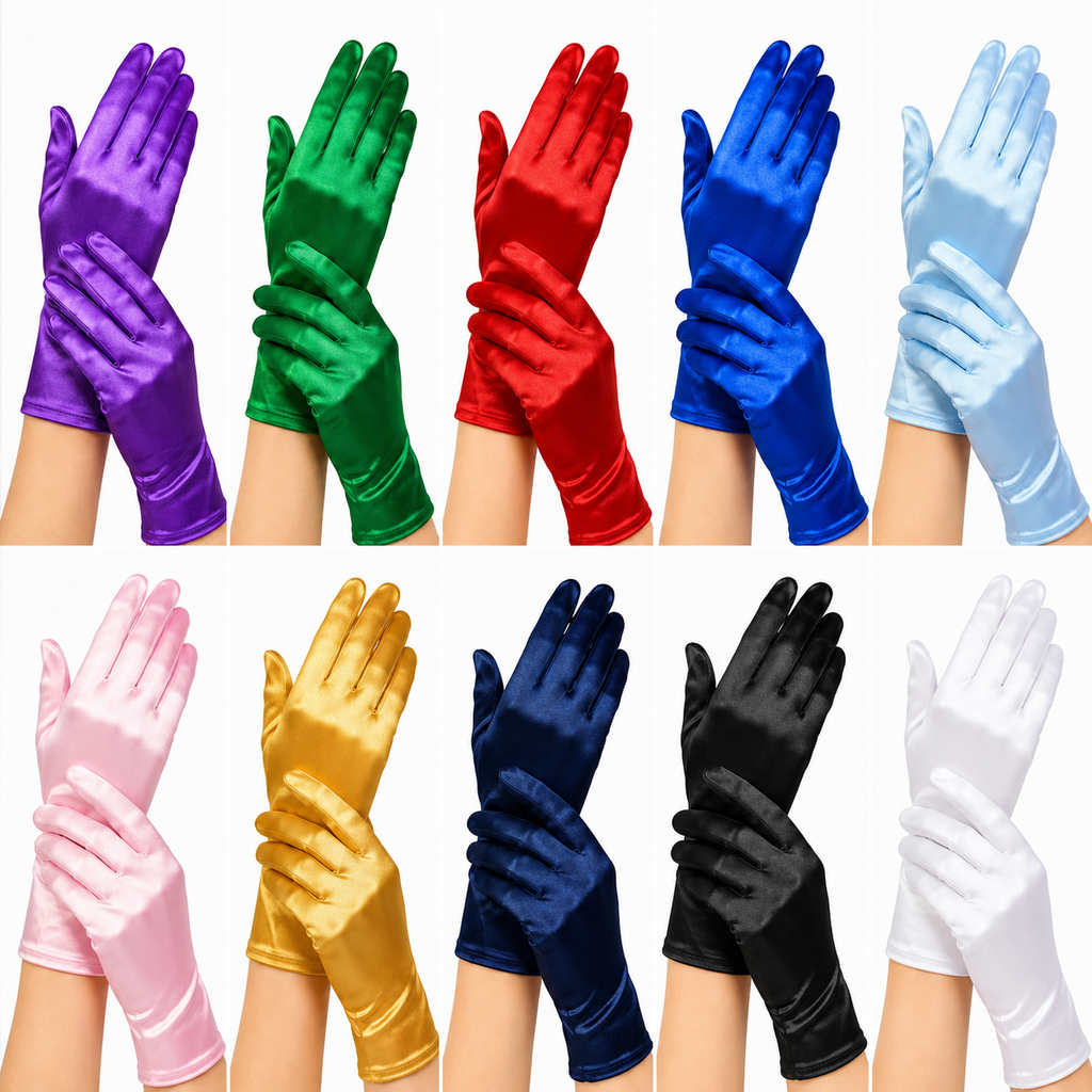 Women's Short Satin Gloves
