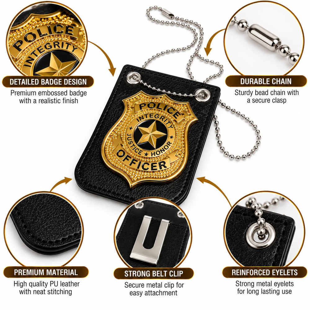 Gold Deluxe Police Badge