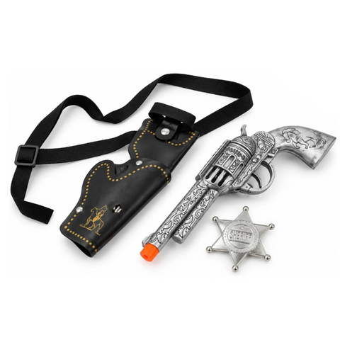 Silver Cowboy Gun and Holster