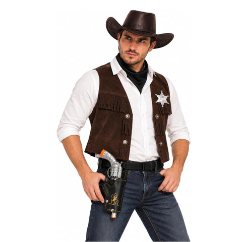 Silver Cowboy Gun and Holster