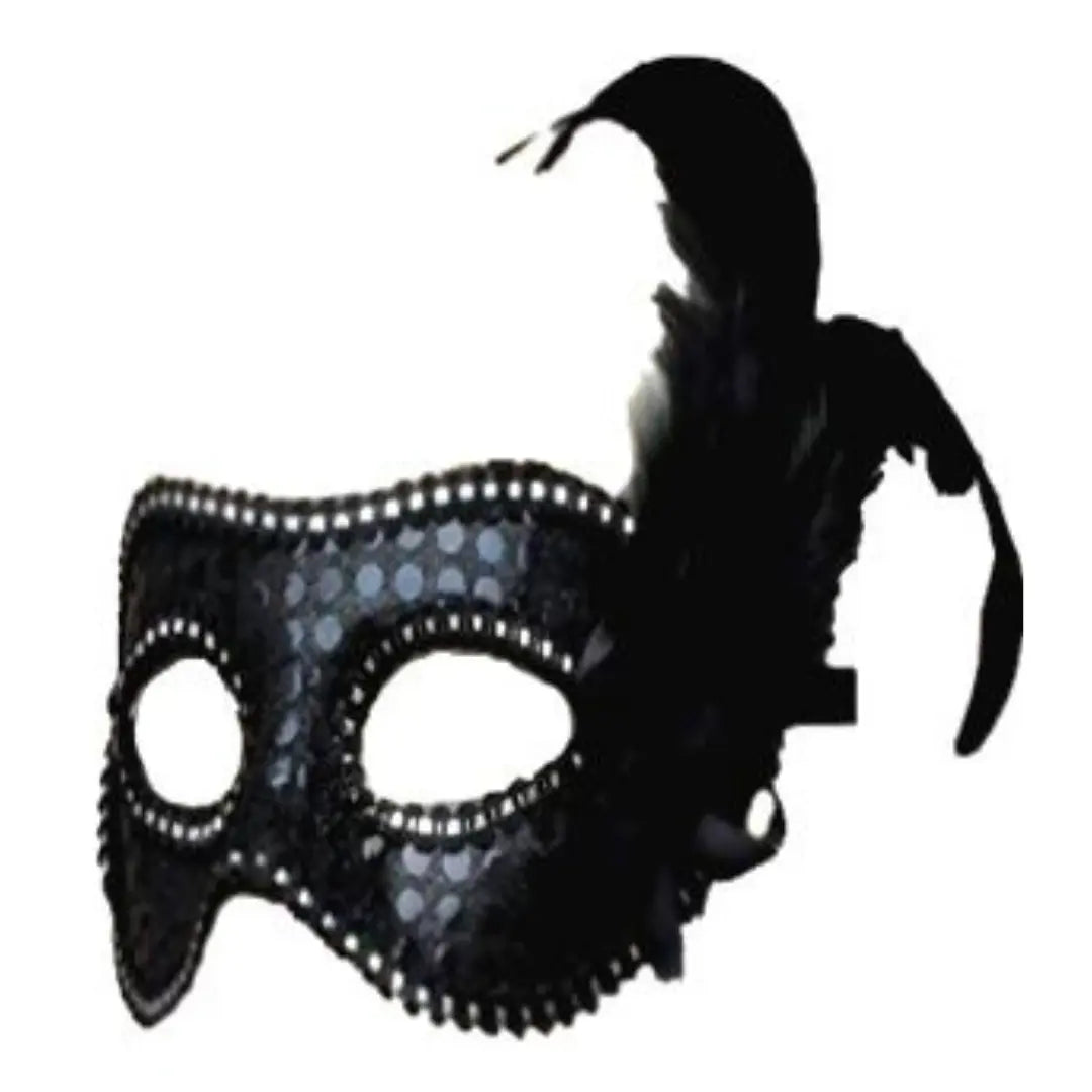 Black Sequined Masquerade Mask