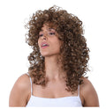 Stylex Party Long Brown Curly Wig