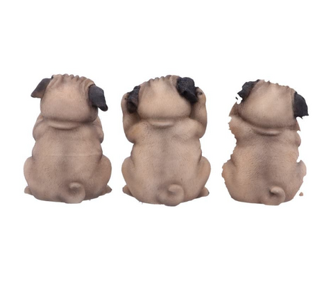 Three Wise Pugs Dog Ornaments 8.5cm