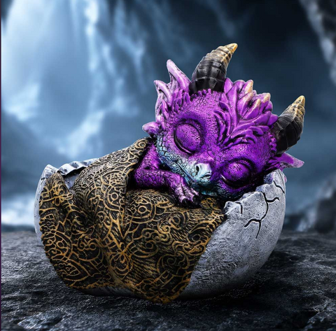 Purple Sleeping Dragon Figurine 9.5cm