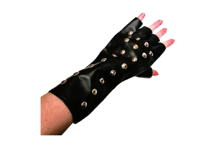 Gothic Faux Leather Gloves