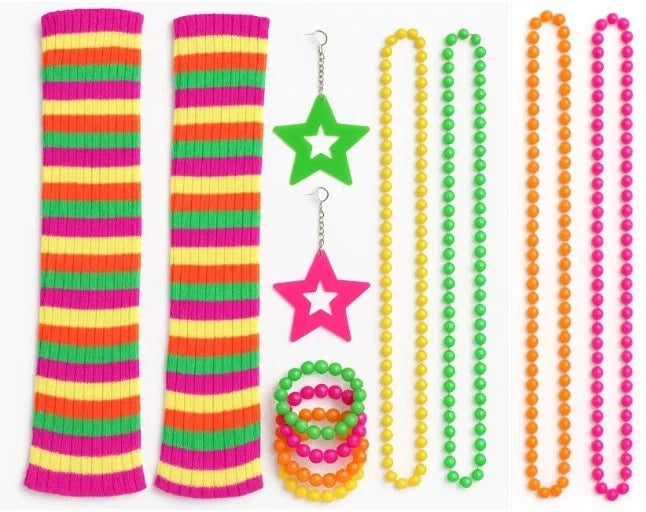 Neon 80s Party Style in One Fun Accessory Set