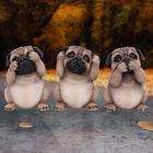 Three Wise Pugs Dog Ornaments 8.5cm