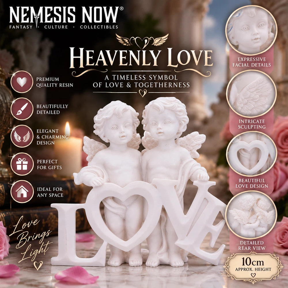 Cherub Couple Standing with Love Figurine 10 cm