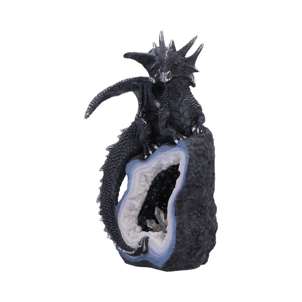 Black Dragon on Geode Figurine 20.8cm