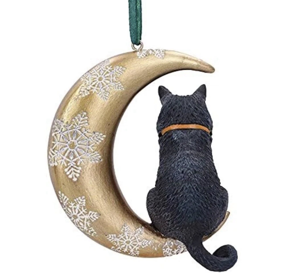 Lisa Parker Moon Cat Hanging Ornament 9cm