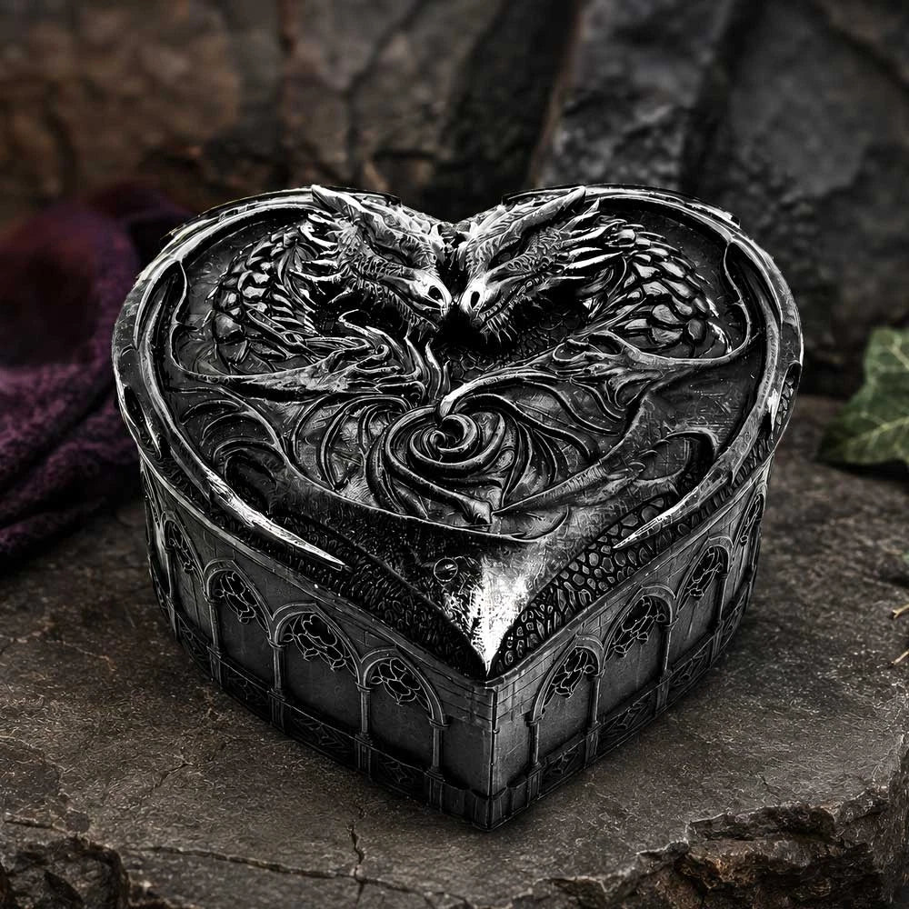 Black Dragon Heart Trinket Box 6.8cm