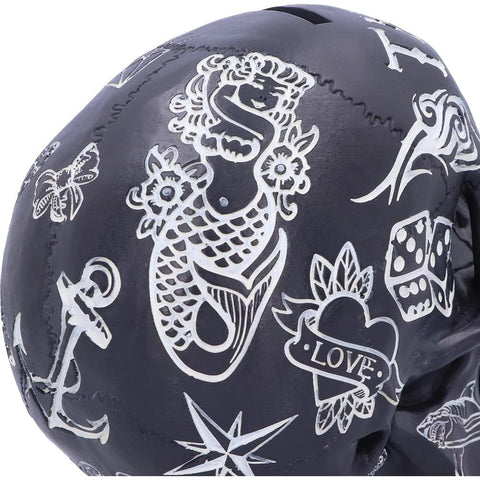 Black and White Traditional, Tribal Tattoo Fund Skull