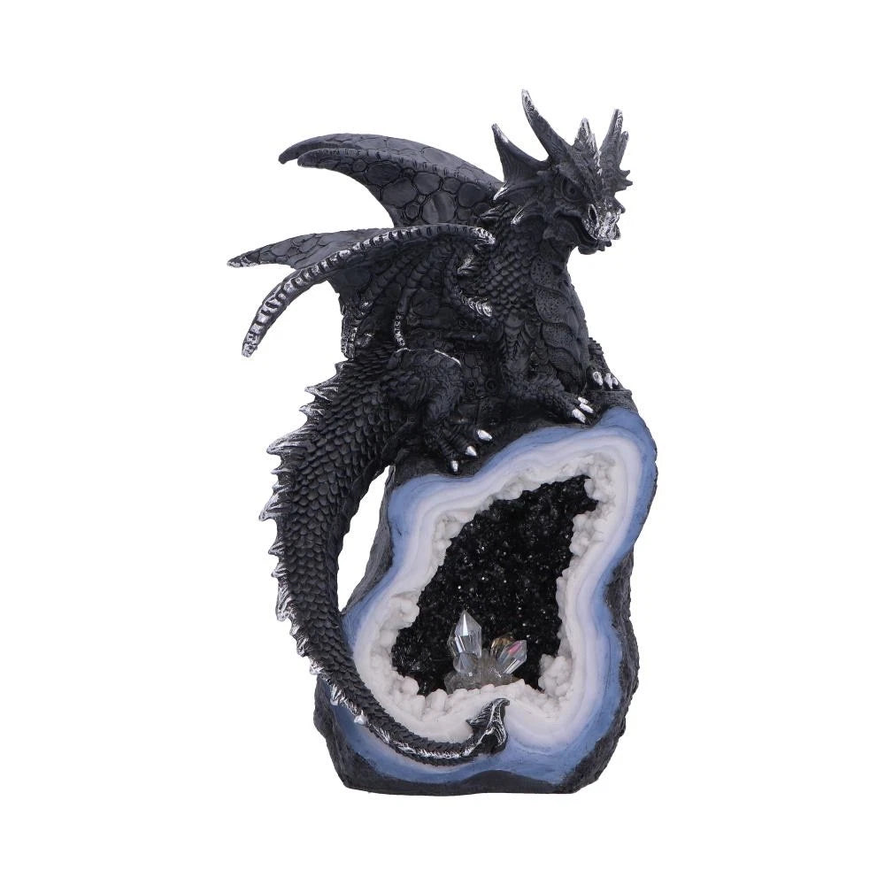 Black Dragon on Geode Figurine 20.8cm
